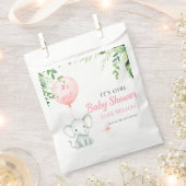 女の子だ！可愛い小さな象のベビー（風船あり） フェイバーバッグ (クリップ留めされた状態)