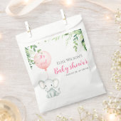 女の子だ！可愛い小さな象のベビー（風船あり） フェイバーバッグ (クリップ留めされた状態)