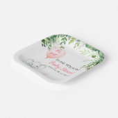 女の子だ！可愛い小さな象のベビー（風船あり） ペーパープレート (傾斜あり)