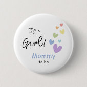 女の子だ!可愛カラフルい&ハートママへ 缶バッジ (正面)