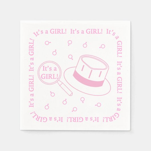 女の子だ！告知 スタンダードカクテルナプキン (正面)
