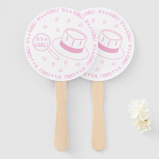 女の子だ！告知 ハンドファン (正面&裏面)