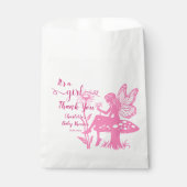 女の子だ!妖精のキノコと花の赤ちゃんシャワー フェイバーバッグ (正面)