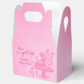 女の子だ！妖精のキノコと花の赤ちゃんシャワー フェイバーボックス (見開き)