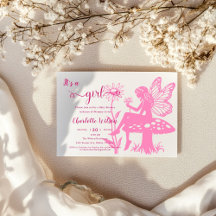 女の子だ！妖精のキノコと花の赤ちゃんシャワー