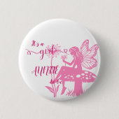 女の子だ！妖精キノコと花おばあちゃん 缶バッジ (正面)