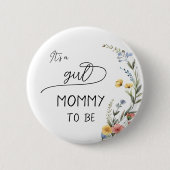 女の子だ！山カラフル花の母 缶バッジ (正面)