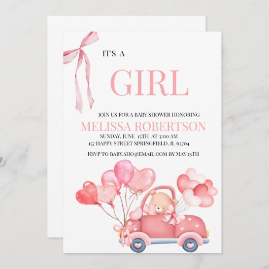 女の子だ! 招待状 (正面/裏面)