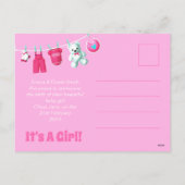 女の子だ！新生児 – ピンクカスタム写真はがき シーズンポストカード (裏面)