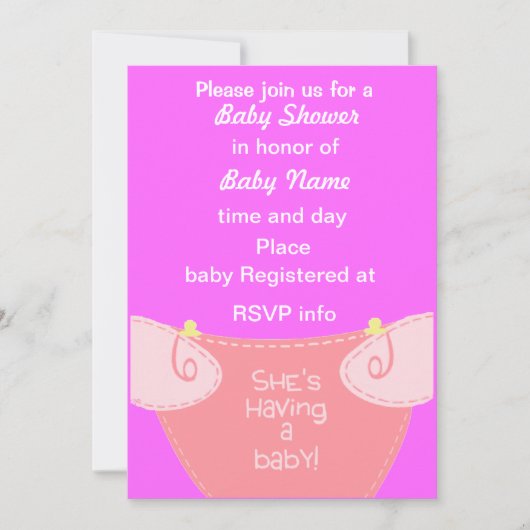 女の子だ。日付のベビーシャワー招待状 招待状 (正面)
