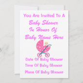 女の子だ。日付のベビーシャワー招待状 招待状 (裏面)