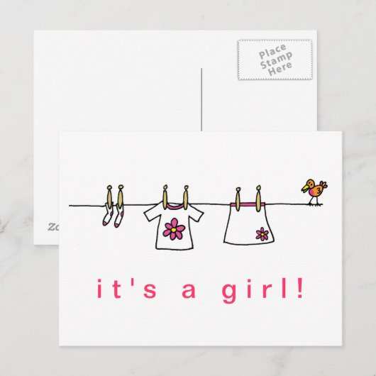 女の子だ 案内ポストカード (正面/裏面)