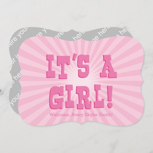 女の子だ 案内状 (正面/裏面)