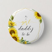 女の子だ！水彩ひまわりパパto be 缶バッジ (正面)
