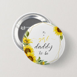 女の子だ！水彩ひまわりパパto be 缶バッジ