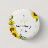 女の子だ！水彩ひまわりモミー 缶バッジ (正面)