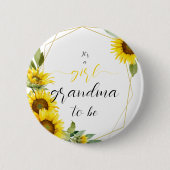 女の子だ！水彩ひまわり祖母と一緒に 缶バッジ (正面)