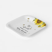 女の子だ！水彩ひまわり蝶 ペーパープレート (傾斜あり)