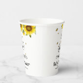 女の子だ！水彩ひまわり蝶 紙コップ (右)