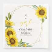 女の子だ！水彩ひまわり赤ちゃんシャワー (正面)