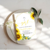 女の子だ!水彩ひまわり赤ちゃんシャワー 招待状