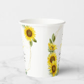 女の子だ！水彩ひまわり赤ちゃんシャワー 紙コップ (右)