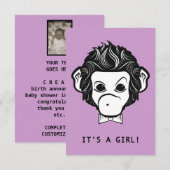 女の子だ！猿みたいなやつ 招待状 (正面/裏面)