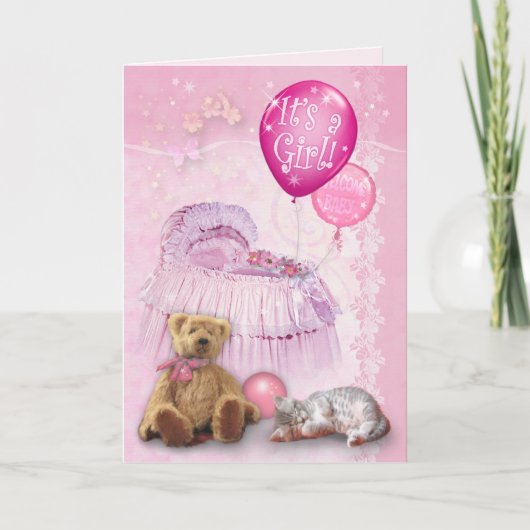 女の子だ！発表 招待状 (正面)