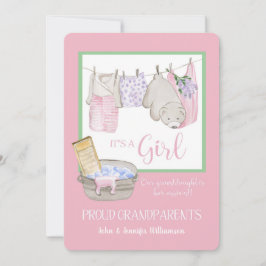 女の子だ – 祖父母誇りを持ったの発表 招待状