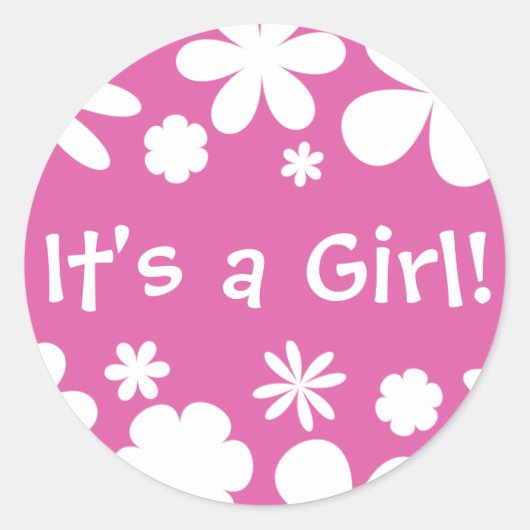 女の子だ！花火力封筒シール ラウンドシール (正面)