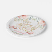 女の子だ|赤面フェミニンフローラウッドランドベビー ペーパープレート (アングル)