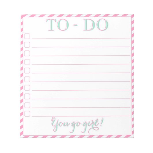 女の子だ！To-Doリスト ノートパッド (正面)