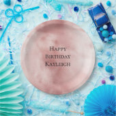 女の子っぽいゴージャスなバラ色の誕生日 ペーパープレート (パーティー)