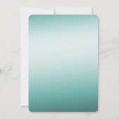 女の子っぽいゴージャスゴールドスパークルコンフェッティミントオンブル 招待状 (裏面)