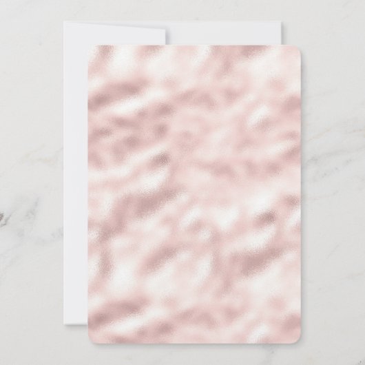 女の子っぽいゴールドユニコーンピンクグリッターキラキラコンフェッティ 招待状 (裏面)