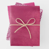 女の子っぽい豪華でおしゃれなピンクの結婚前お披露目パーティー ラッピングペーパーシート (インサイチュ)