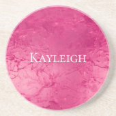 女の子っぽい豪華でおしゃれなピンクの誕生日 コースター (正面)