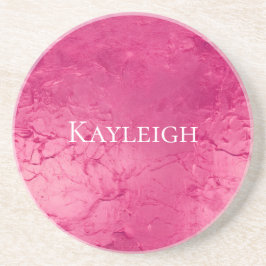 女の子っぽい豪華でおしゃれなピンクの誕生日 コースター