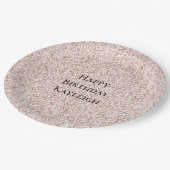 女の子っぽい豪華なバラ色のグリッター誕生日 ペーパープレート (アングル)