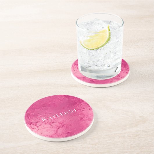 女の子っぽい豪華なピンクの誕生日 コースター (側面)