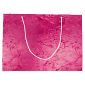 女の子っぽい豪華なピンクの誕生日 ラージペーパーバッグ (裏面)