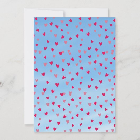 女の子っぽい キラキラ ピンク 可愛い 青い空 誕生日 招待状 (裏面)