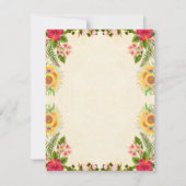 女の子ですよ、ゾウのトロピカルピンクのベイビーシャワー 招待状 (裏面)