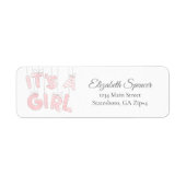 女の子です | ピンクの返信先 ラベル (正面)