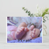 女の子です！ベビーシャワーの招待状 招待状 (スタンド正面)