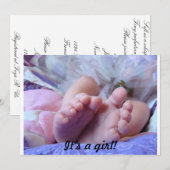 女の子です！ベビーシャワーの招待状 招待状 (正面/裏面)