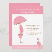 {女の子です！}ベビーシャワーの招待 招待状 (正面/裏面)