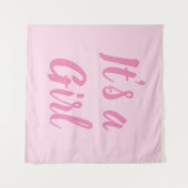 女の子です, ライトピンクのベビーシャワー, 性別発表 タペストリー (正面(横))