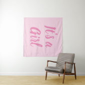 女の子です, ライトピンクのベビーシャワー, 性別発表 タペストリー (インサイチュ(横))