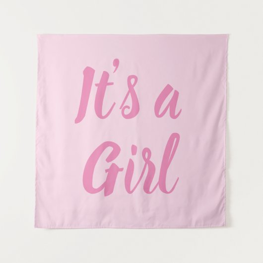 女の子です, ライトピンクのベビーシャワー, 性別発表 タペストリー (正面)